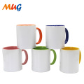 AA grade 11oz sublimation mug color rim and handle inner color mug